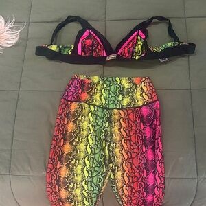 Vintage Zumba Set Vibrant Snake Print